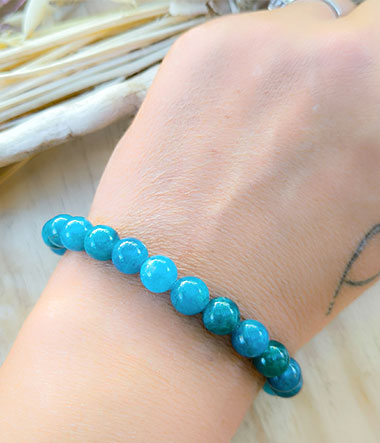 Bracelet en pierres naturelles - Apatite - propriétés diurétiques