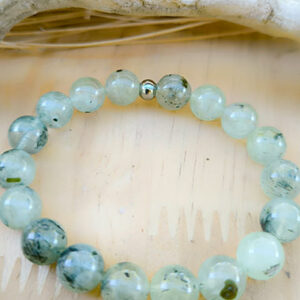 Bracelet en pierres naturelles - prehnite - pierre qui stimule le métabolisme