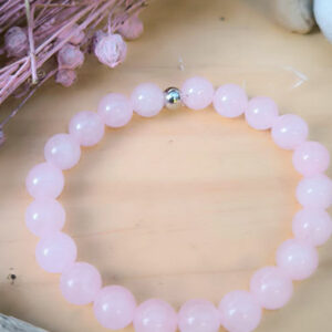 Bracelet en pierres naturelles - quartz rose - pierre apaisante