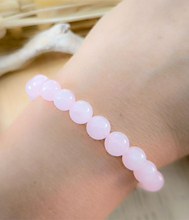 Bracelet en pierres naturelles - quartz rose - pierre apaisante